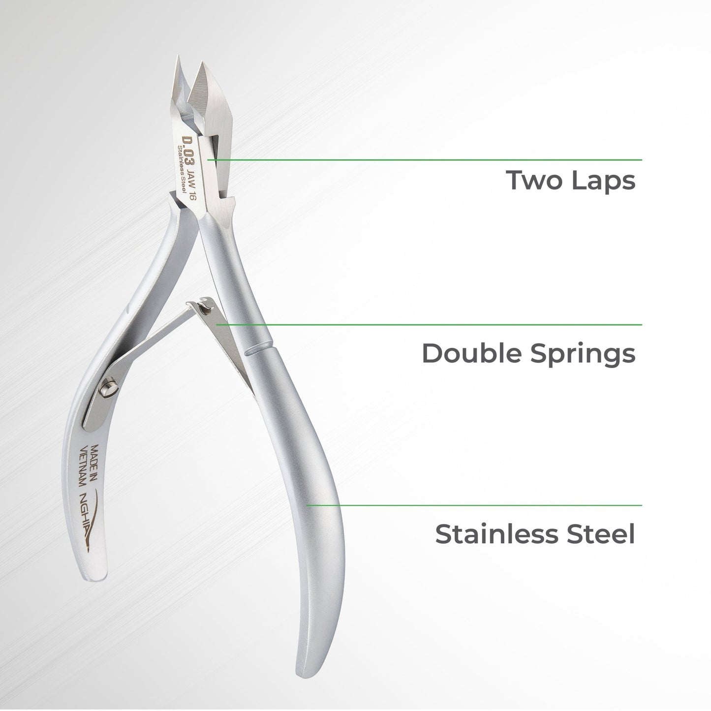 Cuticle Nipper - D - 03 (Stainless Steel) - W.S. Industries, Inc.