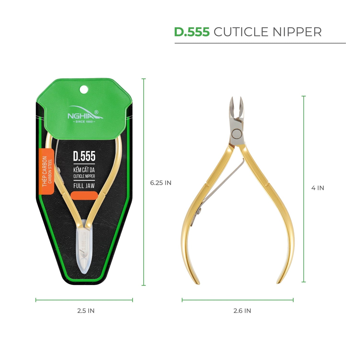Cuticle Nipper - D - 555(Hard Steel) - W.S. Industries, Inc.