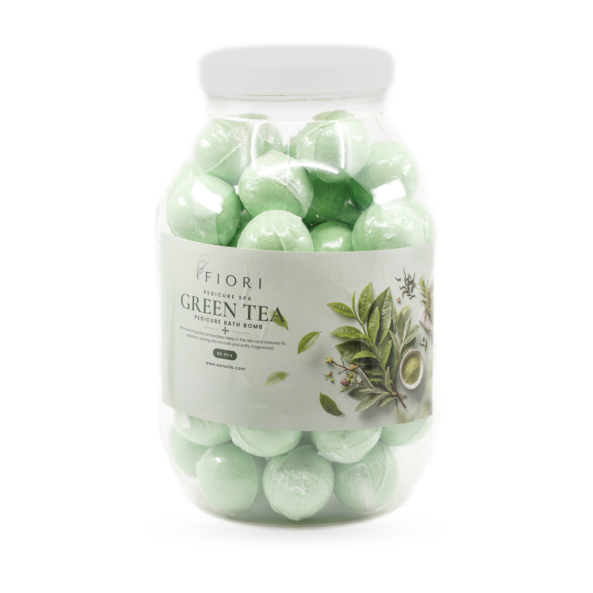 Fiori Pedicure Bath Bomb Green Tea, front label