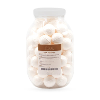 Fiori Pedicure Bath Bomb Milk & Honey, back label with ingredients
