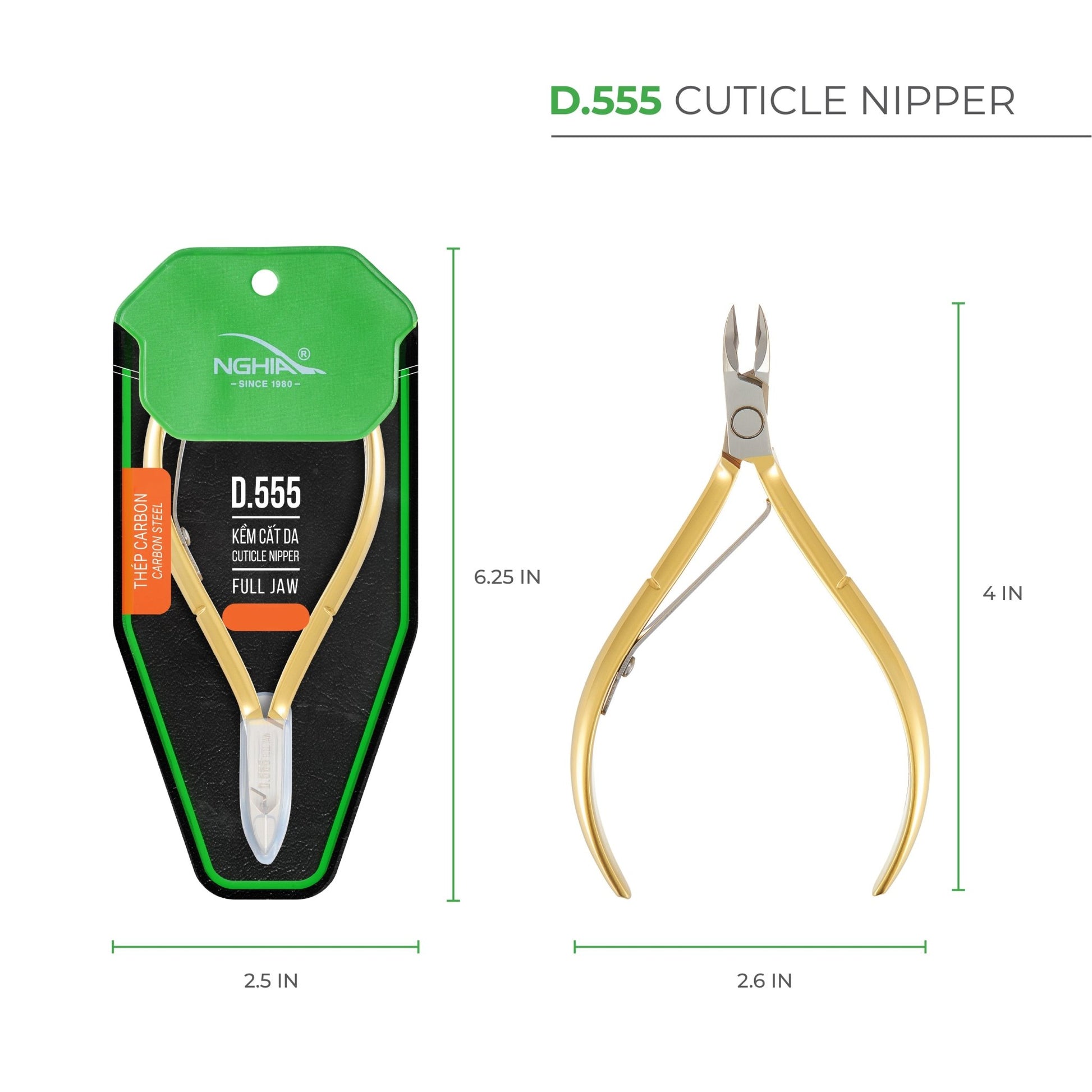 Cuticle Nipper - D - 555(Hard Steel) - W.S. Industries, Inc.
