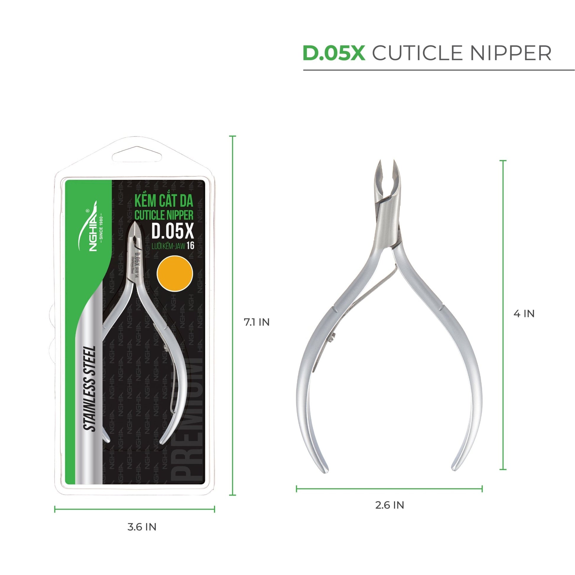 Premium Cuticle Nipper - D - 05X (Stainless Steel) - W.S. Industries, Inc.