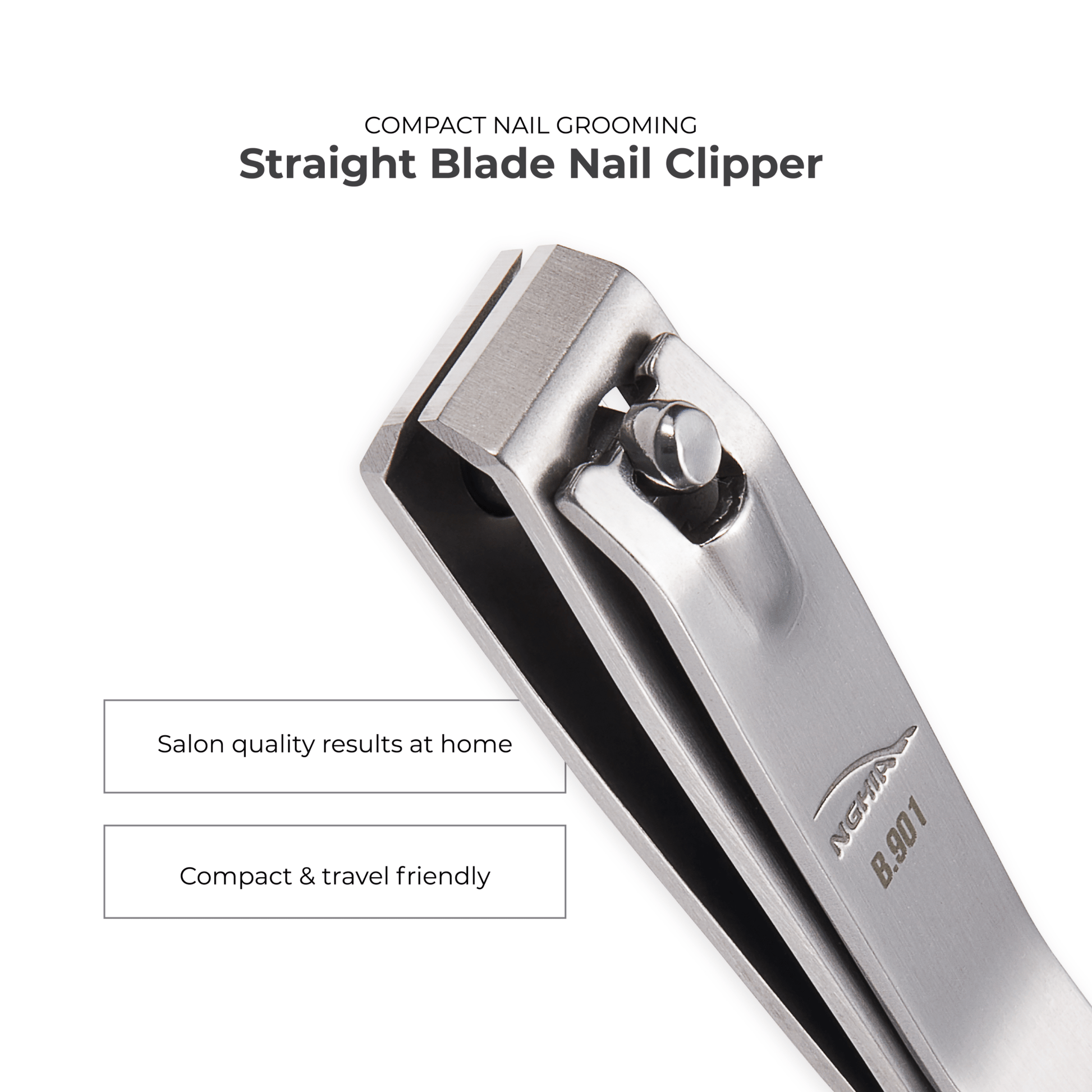 Straight Blade Large Nail Clipper - B - 901 (Stainless Steel) - W.S. Industries, Inc.
