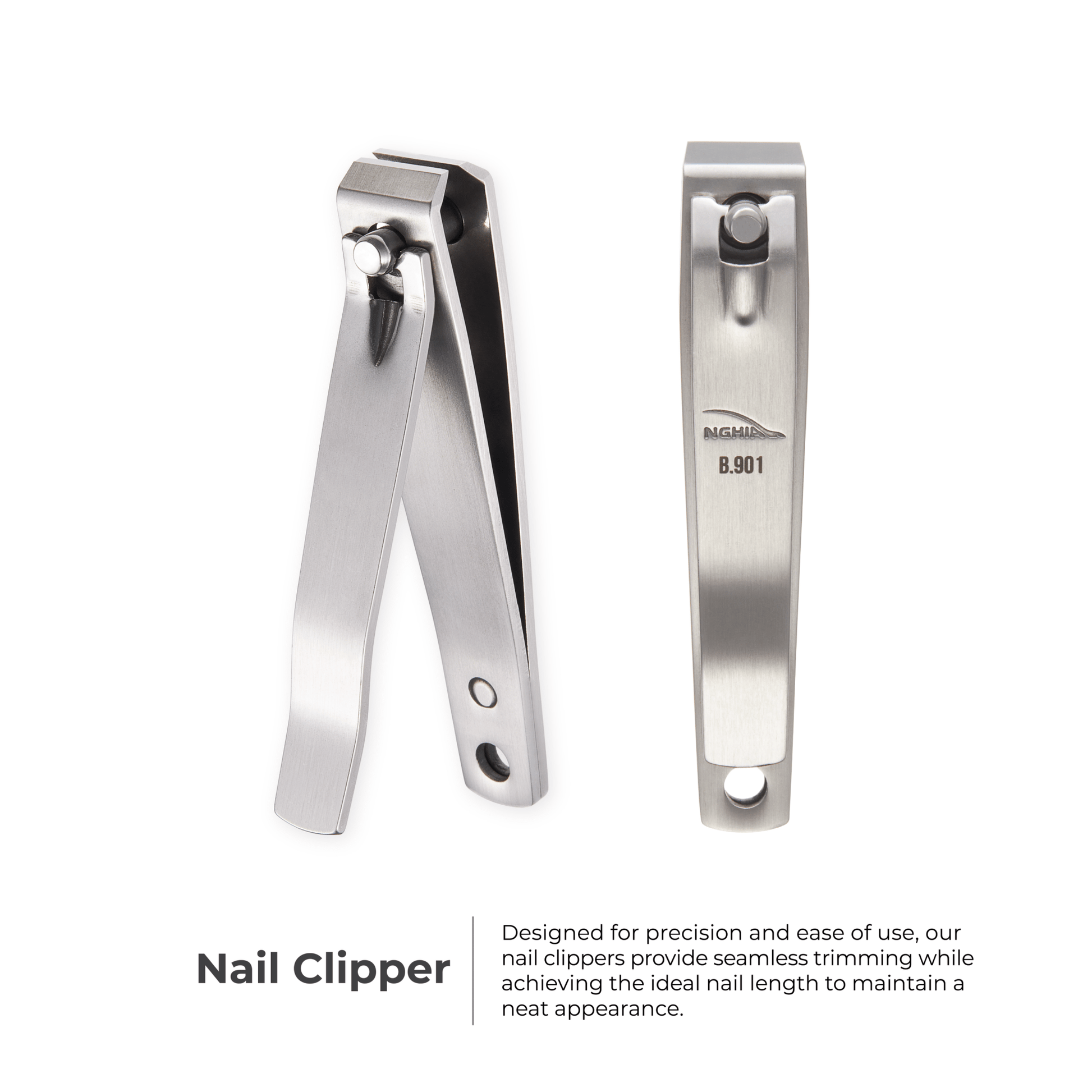 Straight Blade Large Nail Clipper - B - 901 (Stainless Steel) - W.S. Industries, Inc.