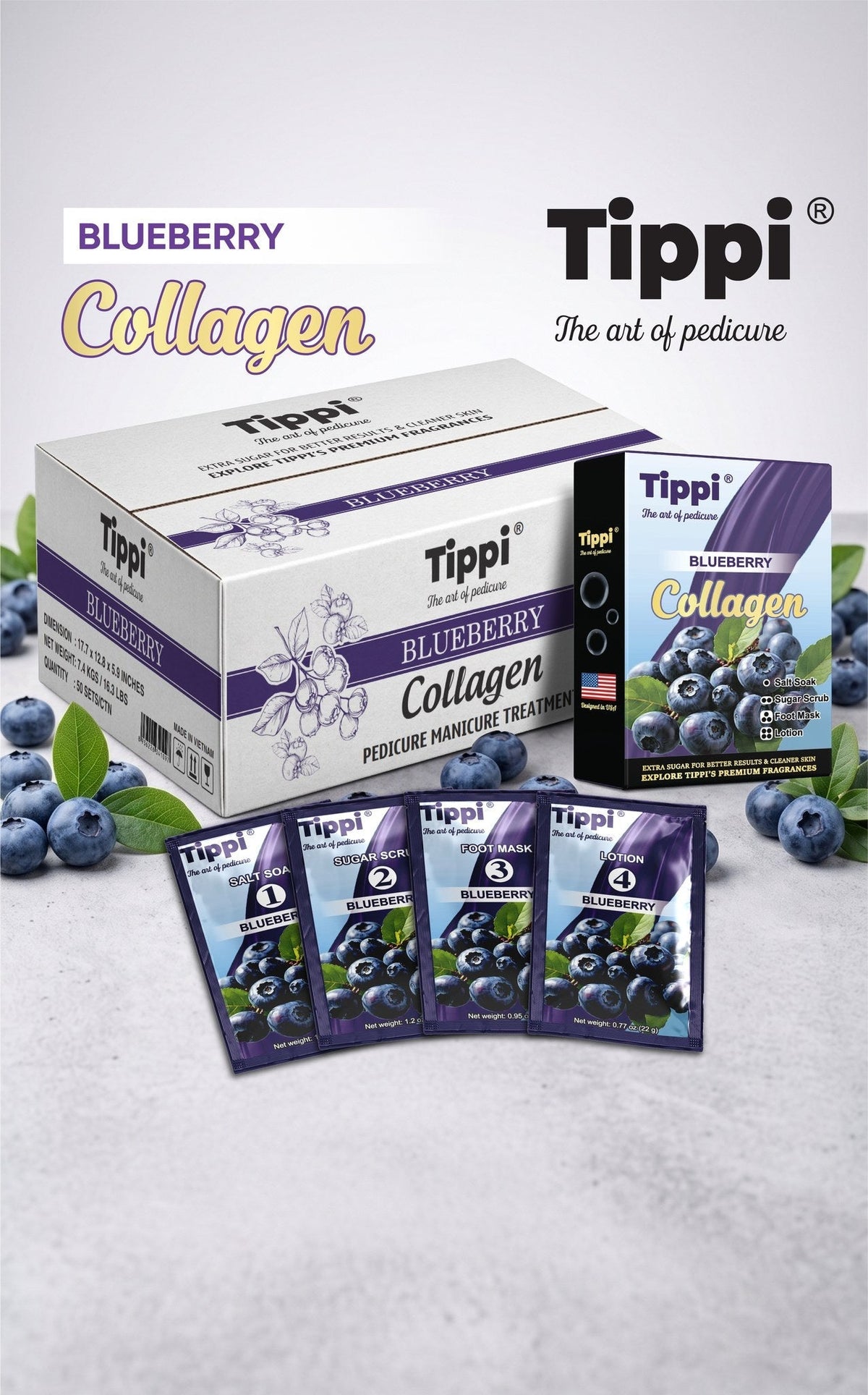 Tippi Collagen Pedi 4-in-1 — Blueberry - W.S. Industries, Inc.