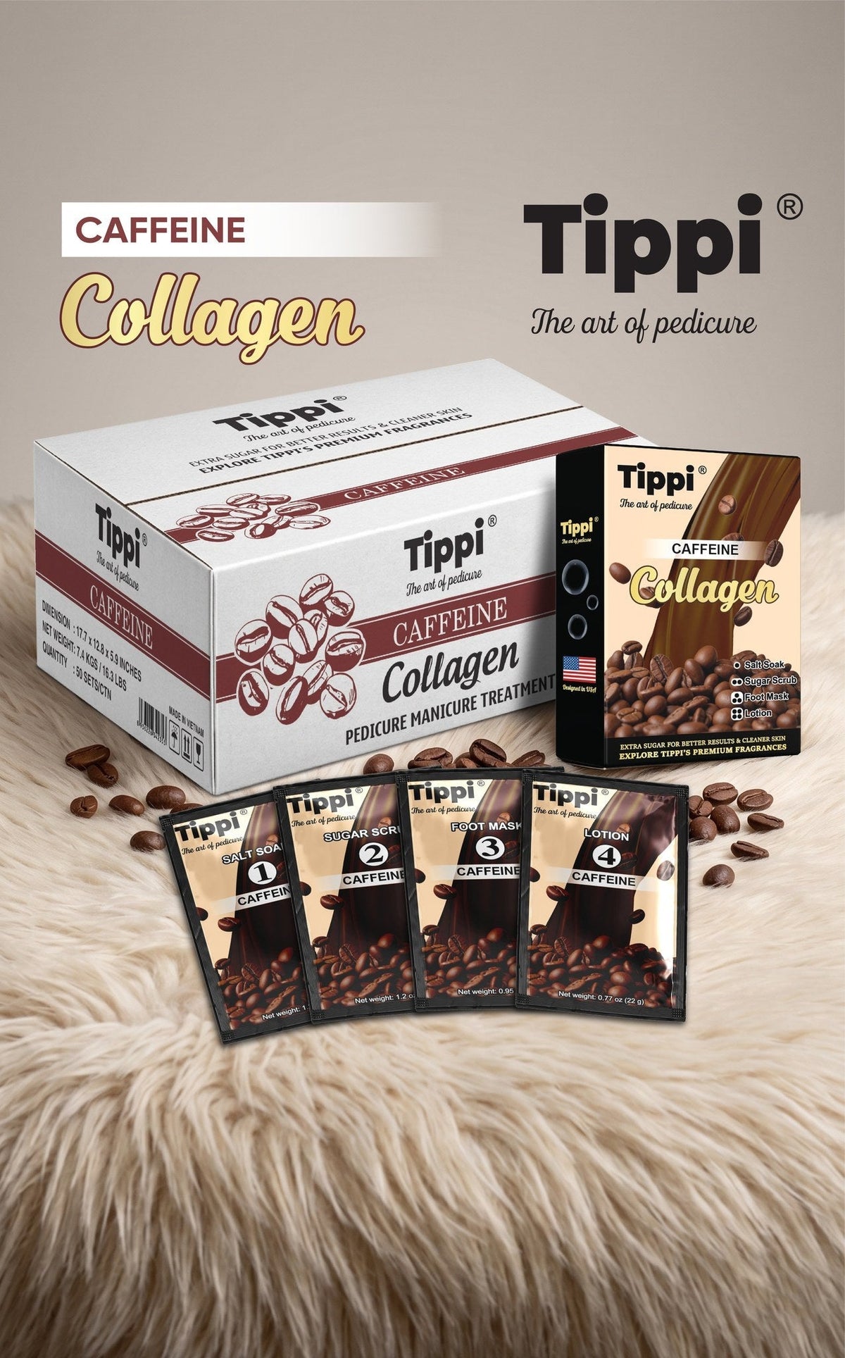 Tippi Collagen Pedi 4-in-1 — Caffeine - W.S. Industries, Inc.