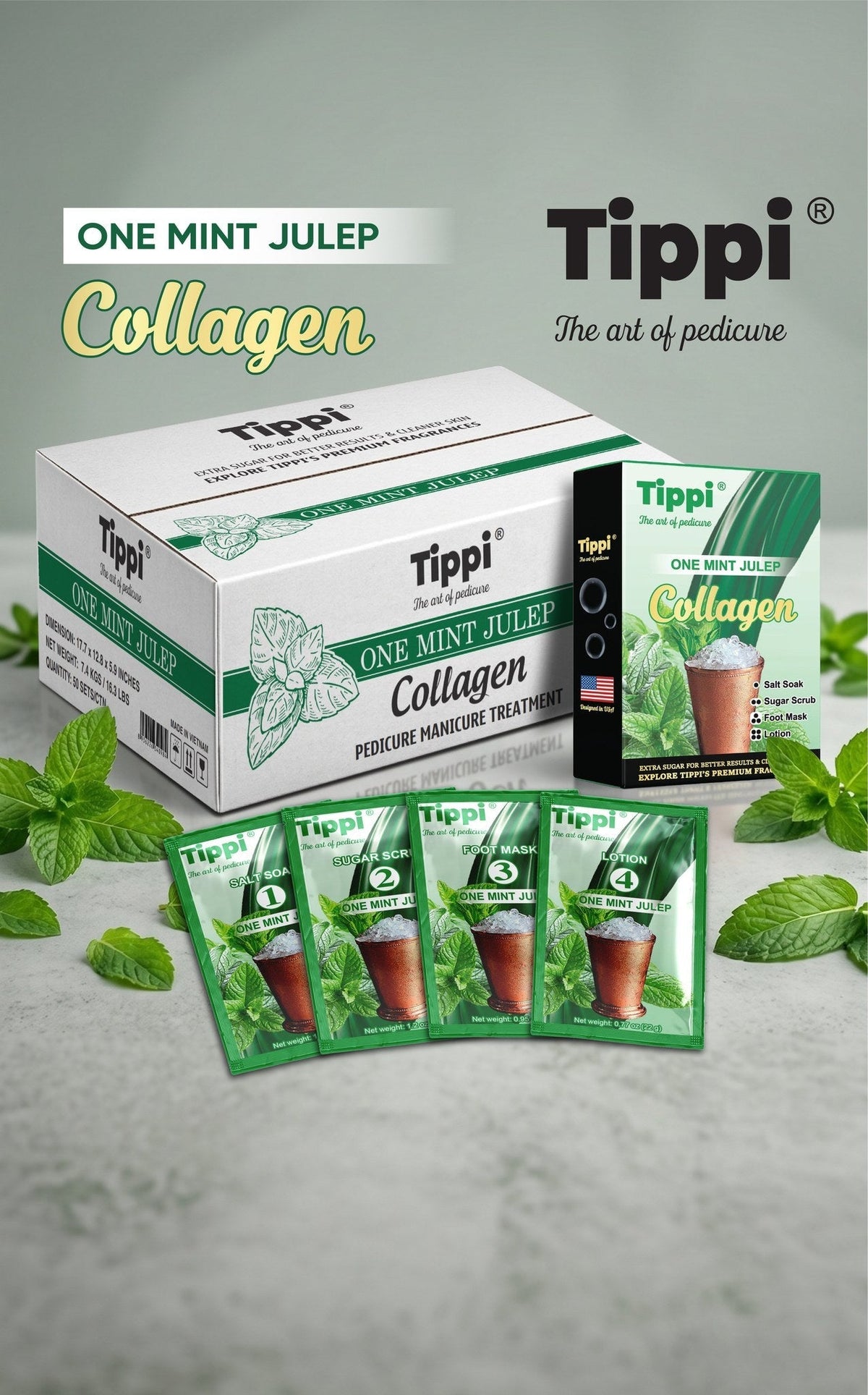 Tippi Collagen Pedi 4-in-1 — One Mint Julep - W.S. Industries, Inc.